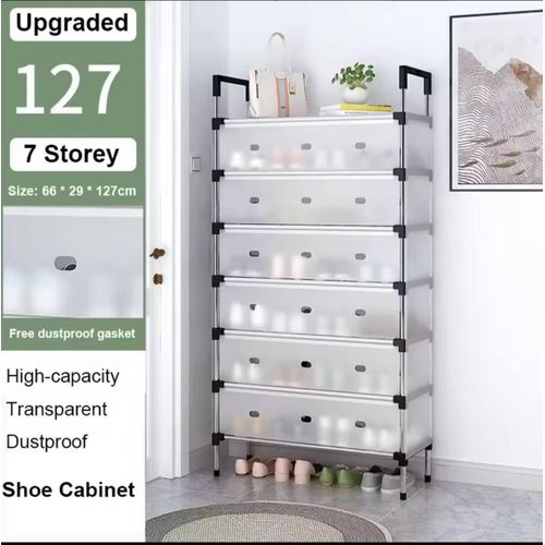 Multi-Layer Dustproof Shoe Rack Organizer | Portable Shoe Storage Cabinet for Home