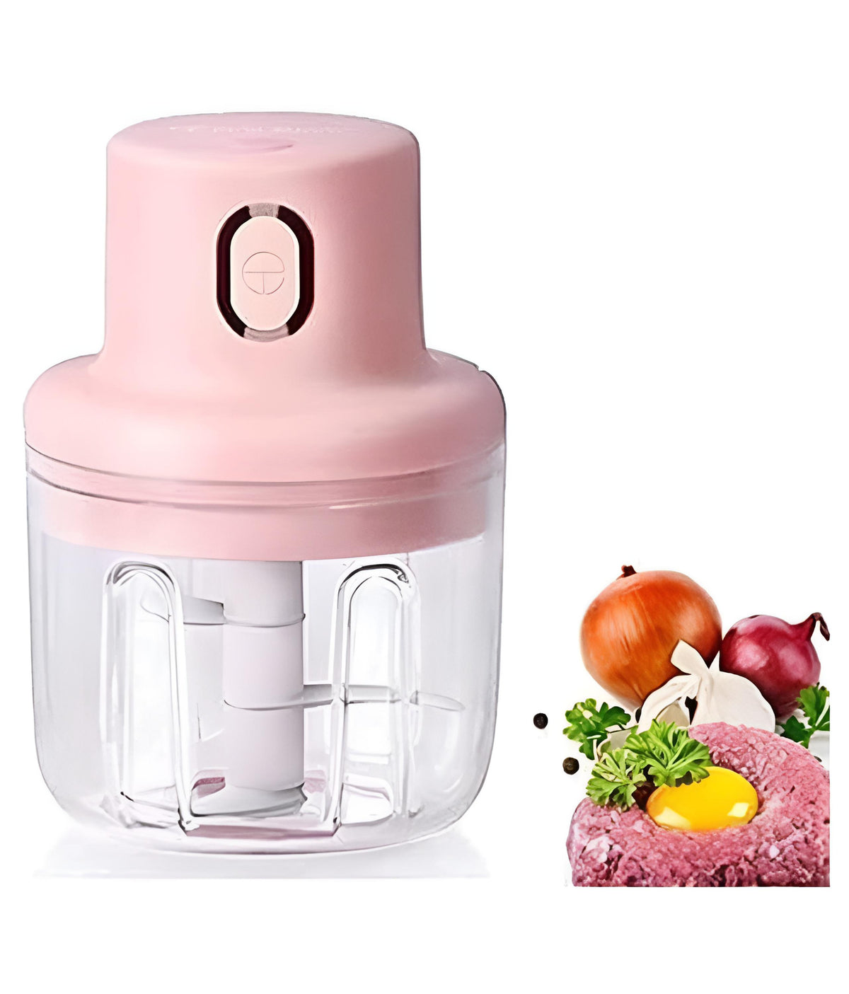 Portable Electric Mini Food Chopper – USB Rechargeable Vegetable, Onion & Garlic Cutter