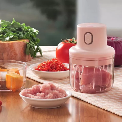 Portable Electric Mini Food Chopper – USB Rechargeable Vegetable, Onion & Garlic Cutter