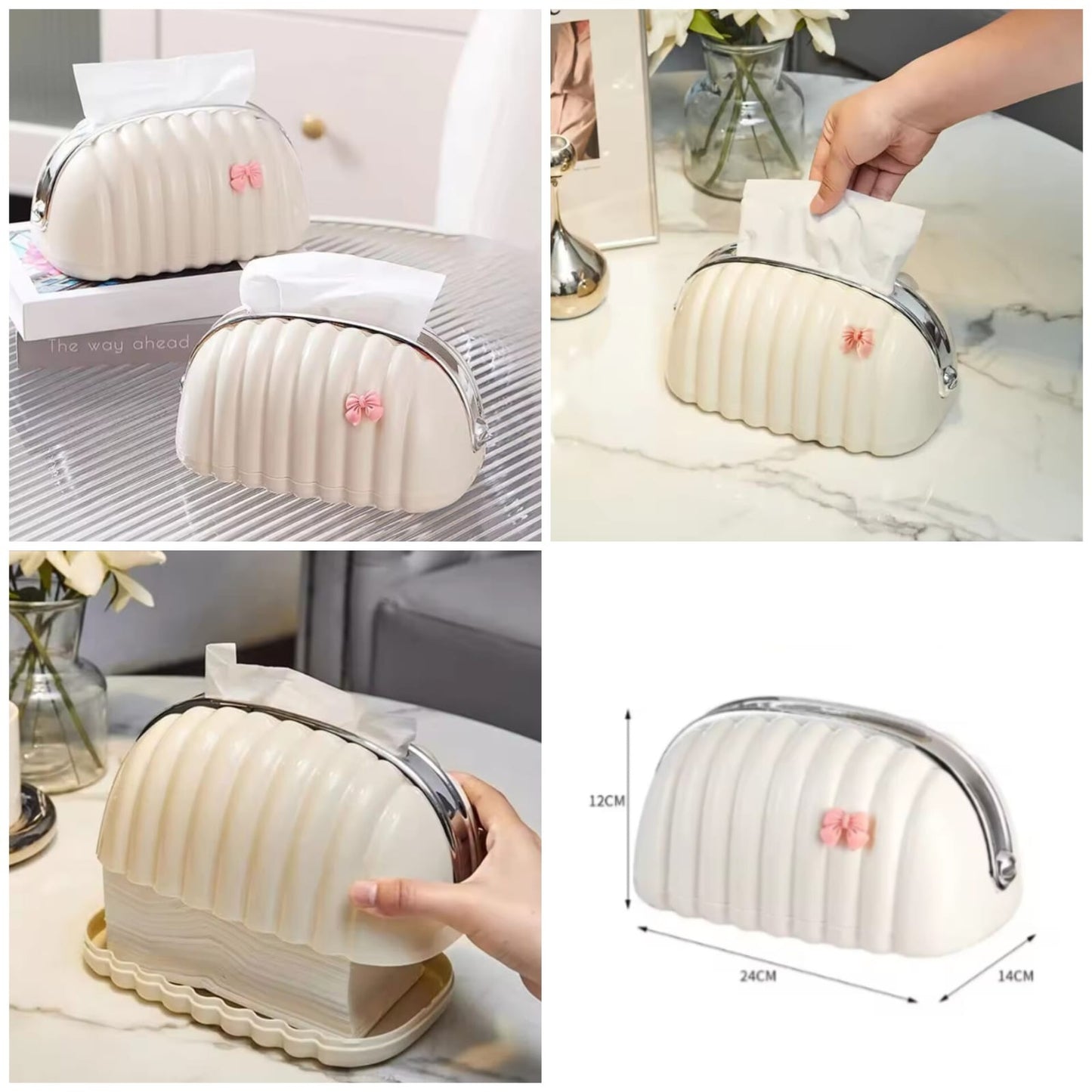 Decorative Shell Tissue Box Case | Elegant Tissue Holder for Home & Office