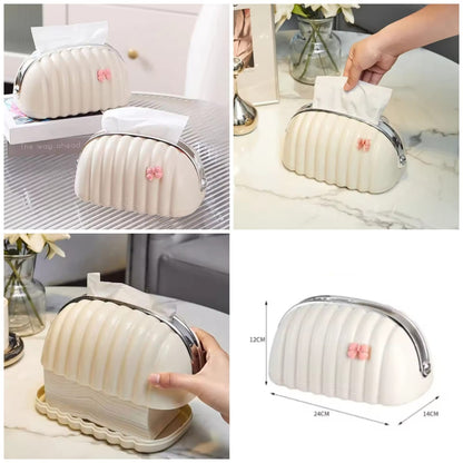 Decorative Shell Tissue Box Case | Elegant Tissue Holder for Home & Office