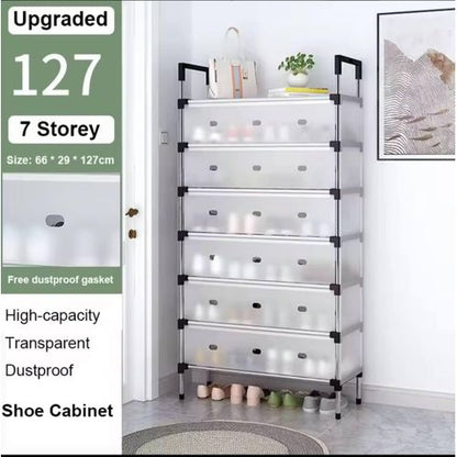 Multi-Layer Dustproof Shoe Rack Organizer | Portable Shoe Storage Cabinet for Home