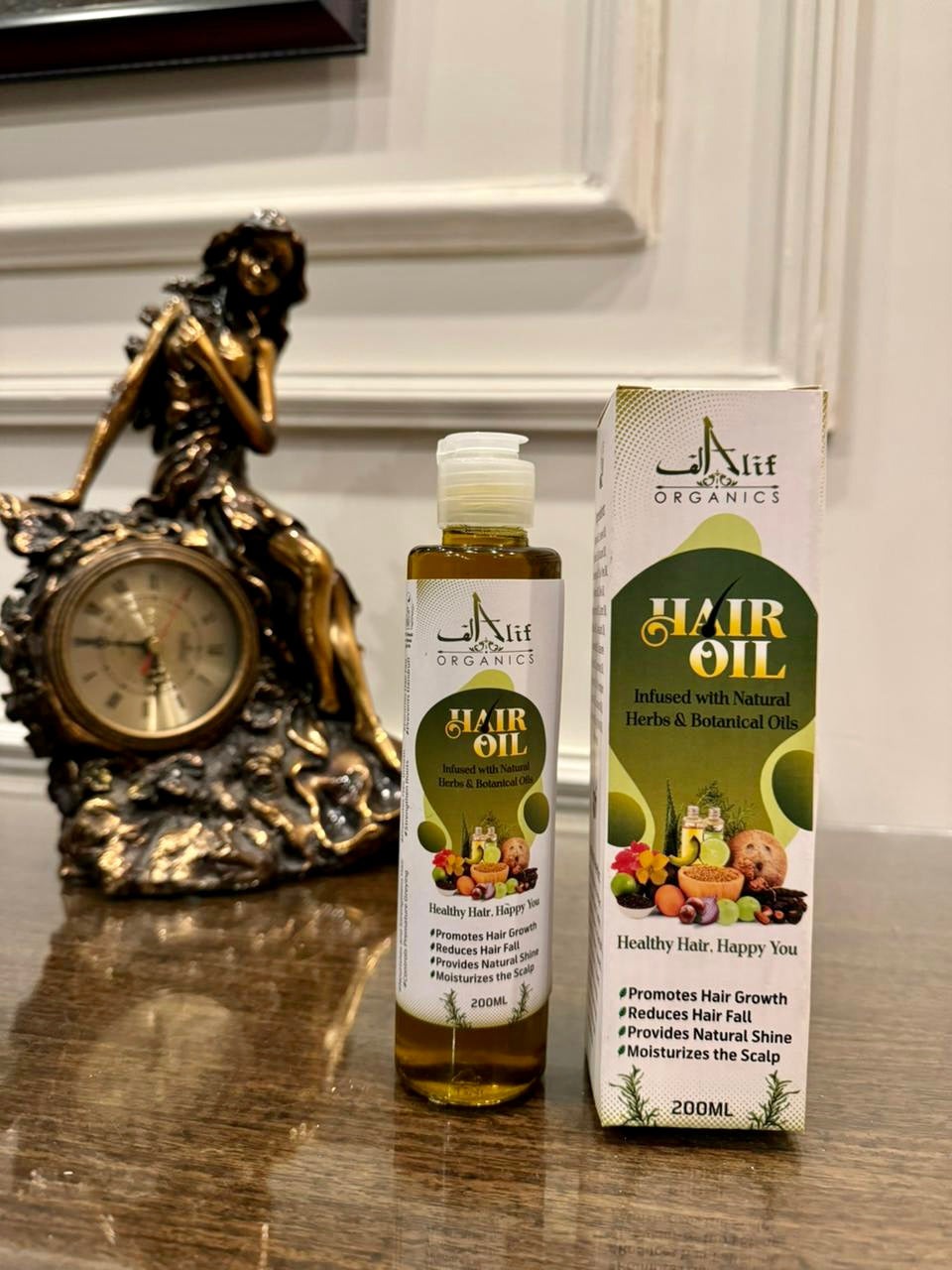 Alif Organic Natural Hair Oil | Herbal Hair Growth & Hair Fall Control Oil