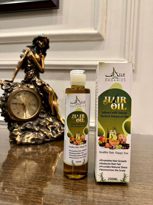 Alif Organic Natural Hair Oil | Herbal Hair Growth & Hair Fall Control Oil