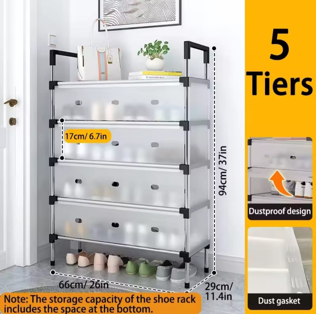 Multi-Layer Dustproof Shoe Rack Organizer | Portable Shoe Storage Cabinet for Home