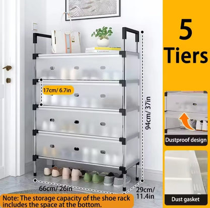Multi-Layer Dustproof Shoe Rack Organizer | Portable Shoe Storage Cabinet for Home