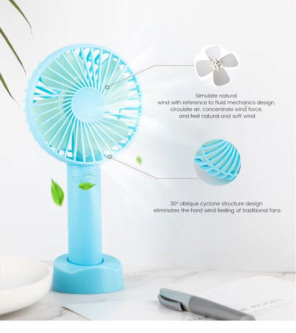 Portable Mini Rechargeable Fan | USB Handheld & Desktop Cooling Fan