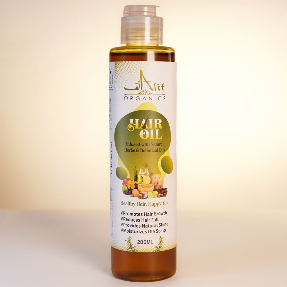 Alif Organic Natural Hair Oil | Herbal Hair Growth & Hair Fall Control Oil