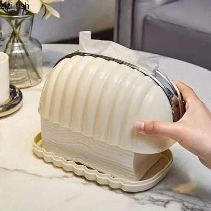 Decorative Shell Tissue Box Case | Elegant Tissue Holder for Home & Office