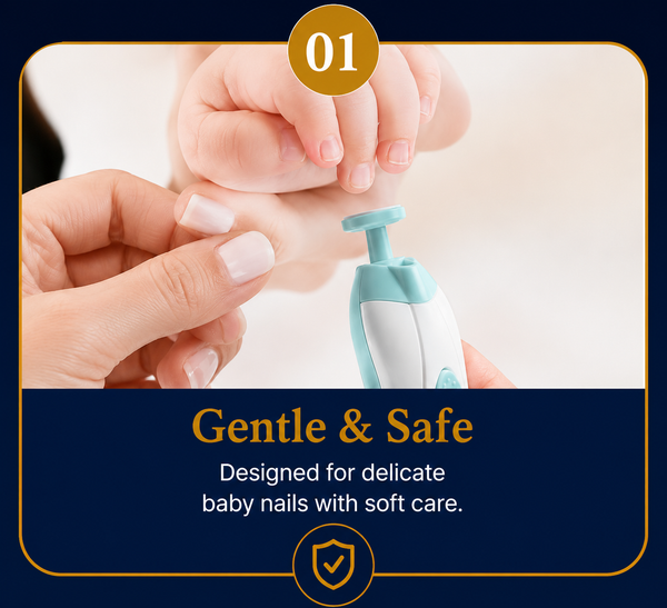 Baby Electric Nail Trimmer & Nail Polisher | Safe Baby Nail Care Kit for Newborns & Kids