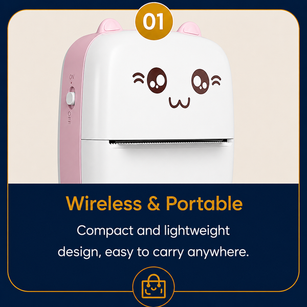 Mini Portable Thermal Printer – Wireless Bluetooth Pocket Printer for Android & iPhone