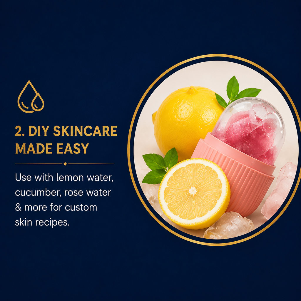 Facial Ice Roller & Ice Cube Massager – Reusable Face Cooling Tool