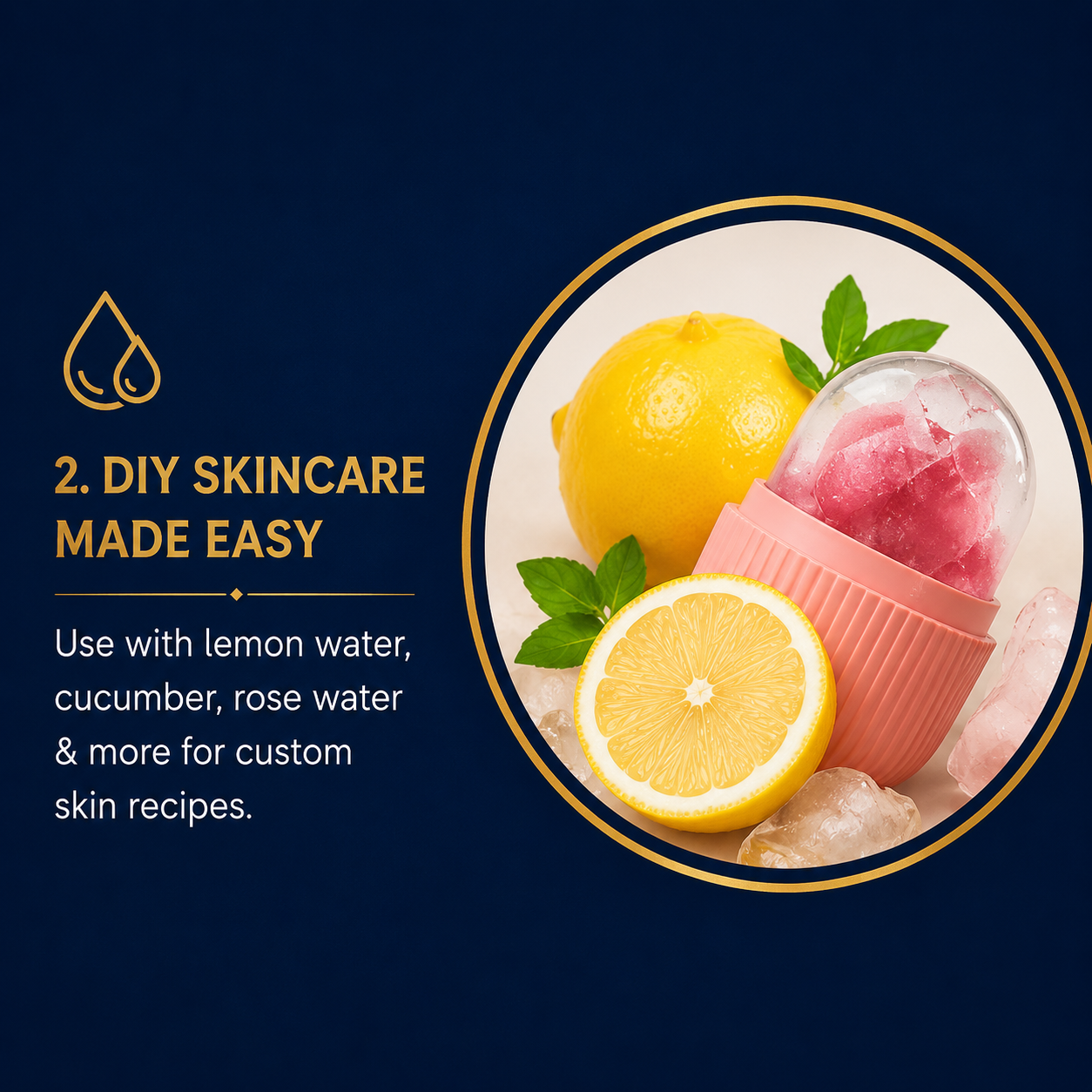 Ice Face Roller for Skin Care | Reusable Facial Ice Roller for Puffy Eyes & Glowing Skin