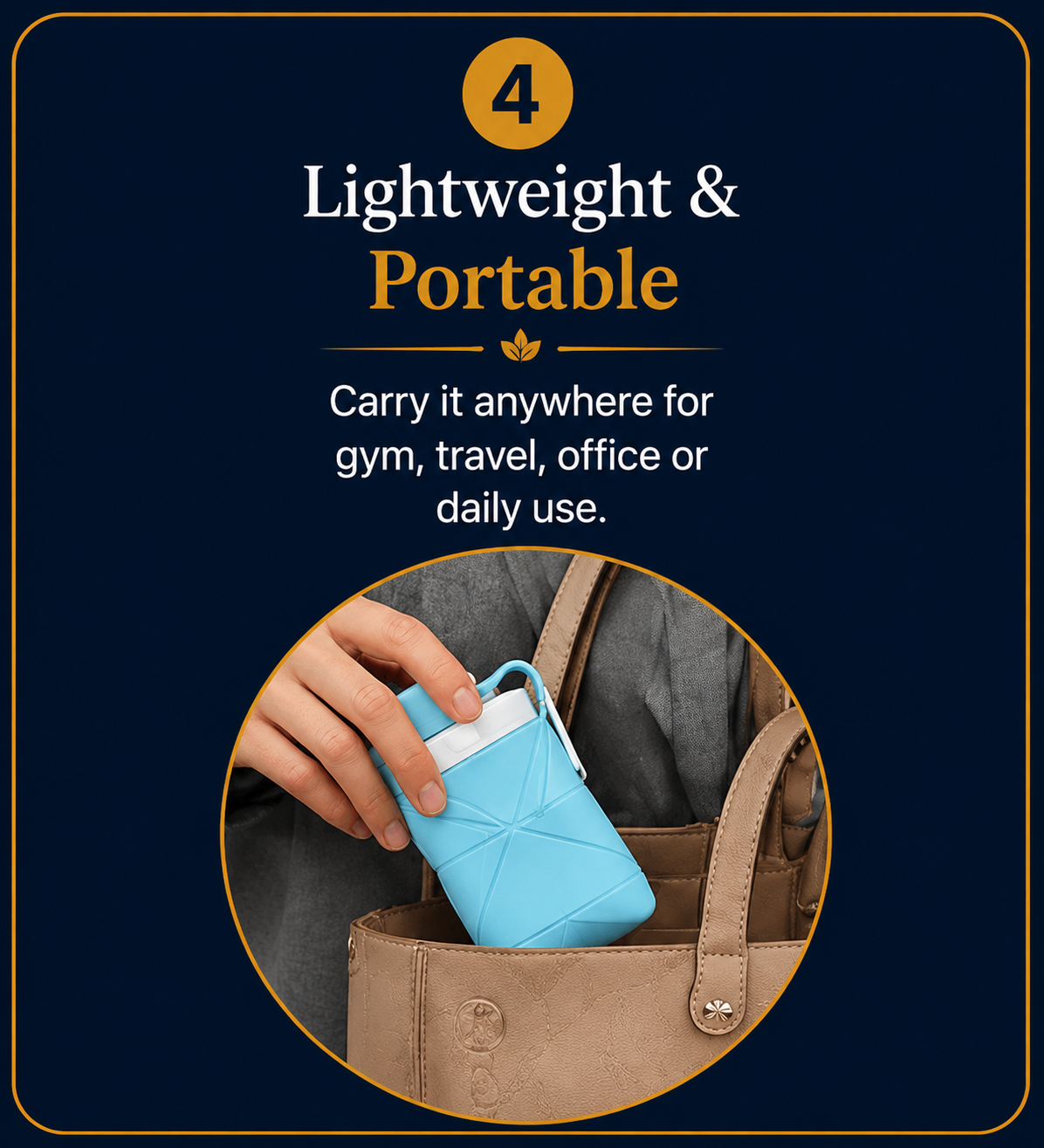 Foldable Silicone Water Bottle | BPA-Free Collapsible Travel Water Bottle for Gym, Hiking & Outdoor Use