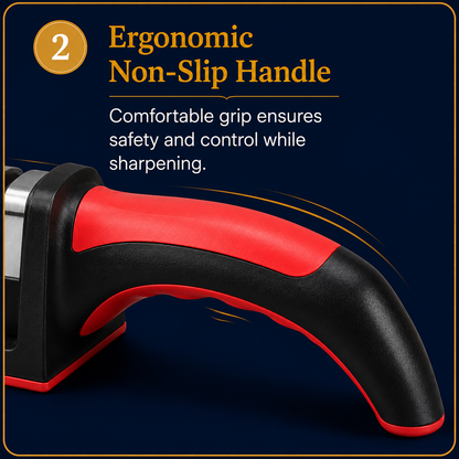 3-Stage Manual Knife Sharpener – Professional Kitchen Knife Sharpening Tool for Home & Chef