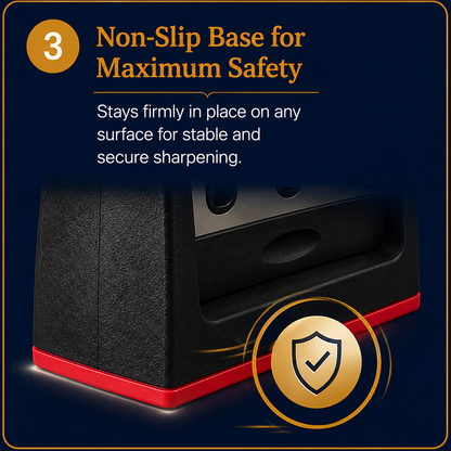 3-Stage Manual Knife Sharpener – Professional Kitchen Knife Sharpening Tool for Home & Chef