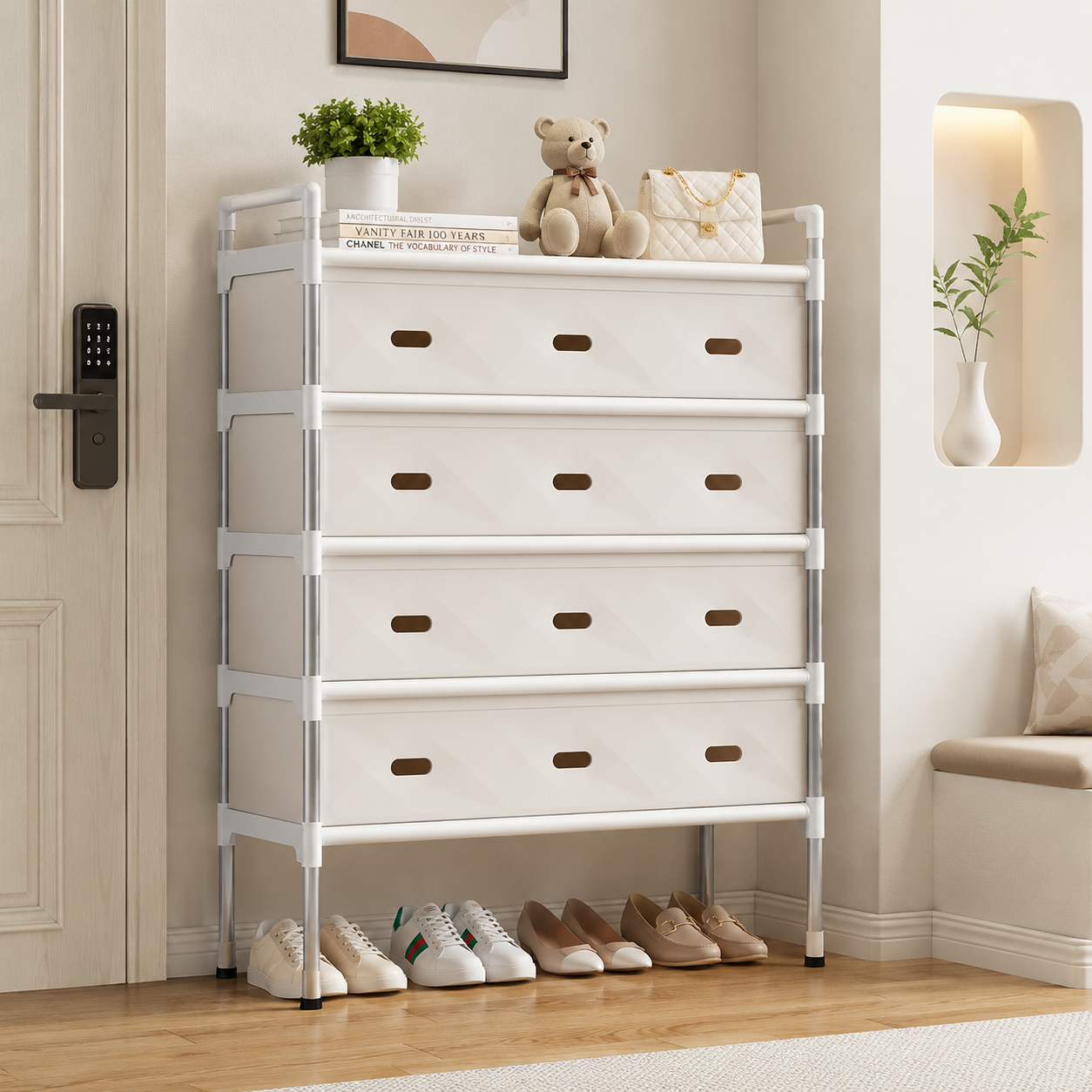 Multi-Layer Dustproof Shoe Rack Organizer | Portable Shoe Storage Cabinet for Home