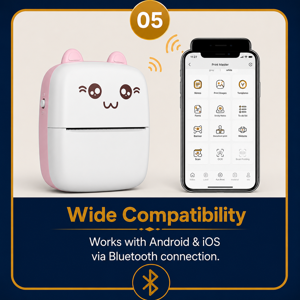 Mini Portable Thermal Printer – Wireless Bluetooth Pocket Printer for Android & iPhone
