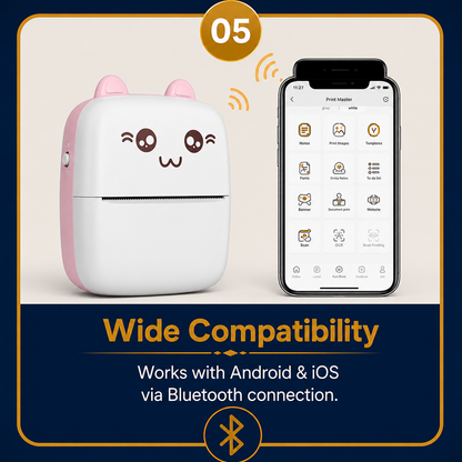 Mini Portable Thermal Printer – Wireless Bluetooth Pocket Printer for Android & iPhone