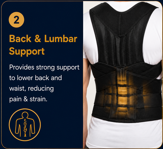 Posture Corrector Belt for Men & Women | Adjustable Back Support Brace