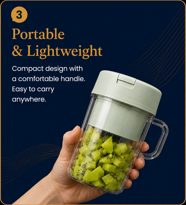 Portable Mini USB Rechargeable Juicer Blender – Personal Fruit Smoothie Maker for Fresh Juice & Shakes