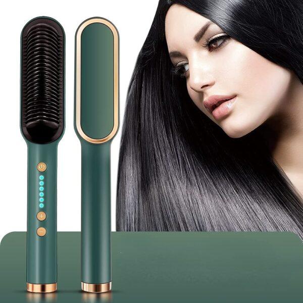 Professional Hair Straightener Comb with Temperature Control | Ceramic Electric Straightening Brush