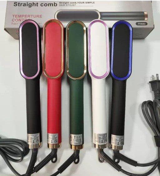 Electric Hair Straightening Comb – Heated Hair Straightener Brush