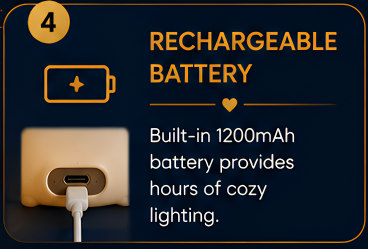 Rechargeable LED Table Lamp – Portable Touch Control Night Light with Adjustable Brightness