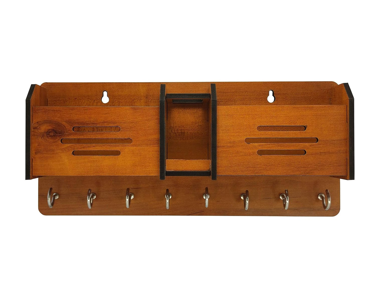 Multipurpose Wooden Key Holder with Storage Shelf | Wall Mounted Key Organizer for Home