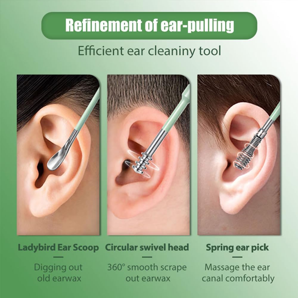 Portable Ear Cleaner Tool Kit | Reusable Ear Wax Removal Cleaning Set