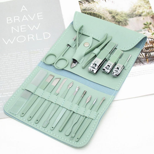 16 Pieces Premium Stainless Steel Manicure Pedicure Kit | Professional Nail Care Set
