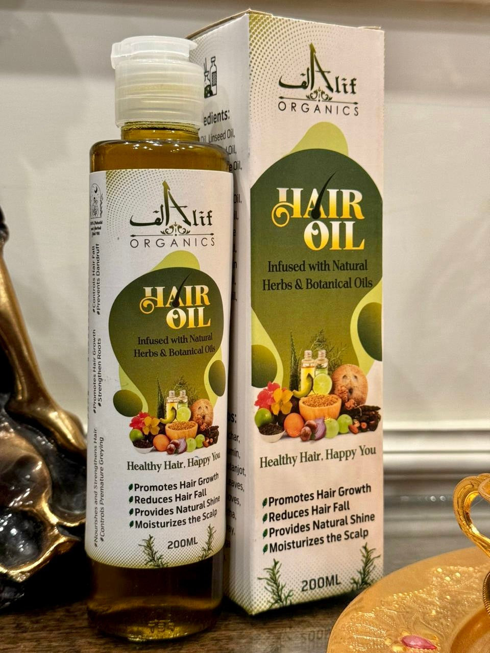 Alif Organic Natural Hair Oil | Herbal Hair Growth & Hair Fall Control Oil