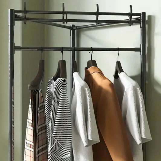 Multifunctional Corner Coat Rack with Shelves | Space-Saving Clothes & Storage Organizer