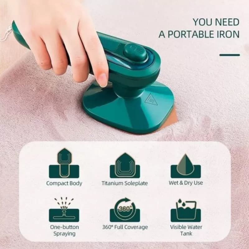 Portable Steam Iron – Handheld Quick Wrinkle Remover for Clothes & Travel